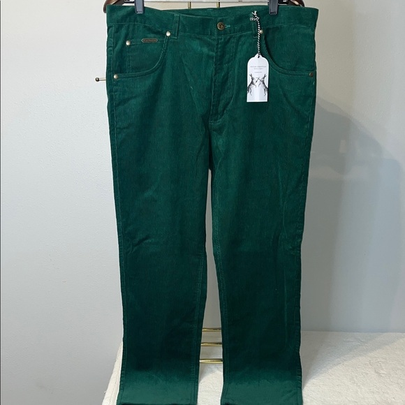NWT - Peter Christian - Men's Emerald Flat Front Corduroy Pants - Size 36 x 30 - Picture 7 of 11
